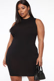 Trey Lace Up Dress - Black