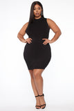 Trey Lace Up Dress - Black