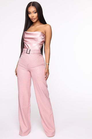 Evening Pants Embellished Pants - Blush