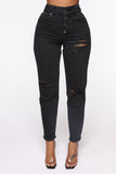 So Vintage High Rise Boyfriend Jean - Black