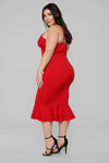 Playing The Game Midi Dress - Red