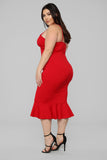 Playing The Game Midi Dress - Red