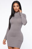 Count On Me Mini Dress - Grey