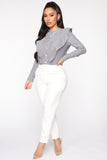 Just Enough Time Cropped Trouser - White