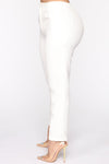 Just Enough Time Cropped Trouser - White