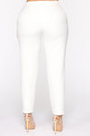 Just Enough Time Cropped Trouser - White