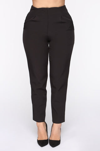 Just Enough Time Cropped Trouser - Black