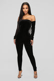 Soothe Velvet Jumpsuit - Black