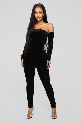 Soothe Velvet Jumpsuit - Black