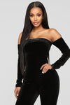 Soothe Velvet Jumpsuit - Black