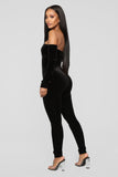 Soothe Velvet Jumpsuit - Black