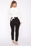She's A Professional Belted Trouser Pant - Black