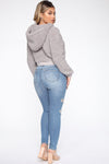 Justine Distressed Ankle Jeans - Light Blue Wash