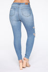 Justine Distressed Ankle Jeans - Light Blue Wash