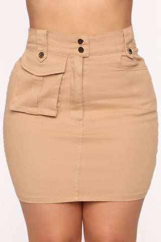 Blaire Cargo Mini Skirt - Khaki