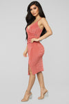 High Points Asymmetrical Dress - Marsala