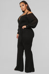 Falling For Your Charm Jumpsuit - Black