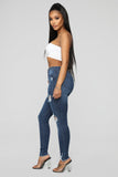 Stretch Me Out High Rise Ankle Jeans - Dark Denim