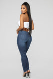 Stretch Me Out High Rise Ankle Jeans - Dark Denim