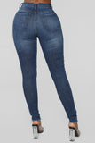 Stretch Me Out High Rise Ankle Jeans - Dark Denim