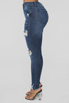 Stretch Me Out High Rise Ankle Jeans - Dark Denim