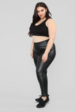 Liliana Faux Leather Leggings - Black