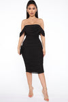 Bad For The Night Bandage Midi Dress - Black