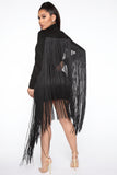 Flirting With Fringe Suede Mini Dress - Black
