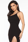 A Careless Night Midi Dress - Black