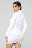 Paparazzi Ruched Dress - White
