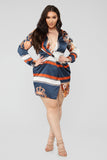 Whole Lotta Class Satin Mini Dress - Multi