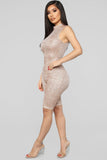 Speed Of Light Sequin Romper - Peach