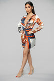 Whole Lotta Class Satin Mini Dress - Multi