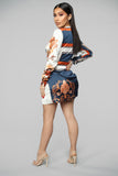 Whole Lotta Class Satin Mini Dress - Multi
