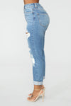 I Got It From My Mama Distressed Jeans - MediumBlueWash