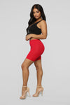 Natalee Biker Shorts - Red