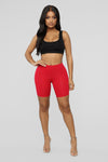 Natalee Biker Shorts - Red