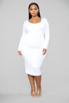 All These Simple Things Midi Dress - White