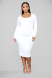 All These Simple Things Midi Dress - White