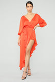 Sheer Attraction Maxi Dress - Orange