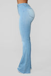 Valentina High Rise Flare Jeans - Light Blue Wash