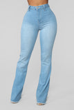 Valentina High Rise Flare Jeans - Light Blue Wash