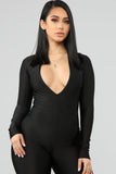 Jumpin' Into It Jumpsuit - Black