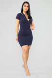 I'm Ready Polo Mini Dress - Navy