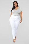 Super High Waist Denim Skinnies - White