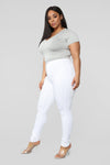 Super High Waist Denim Skinnies - White