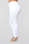 Super High Waist Denim Skinnies - White