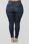 Classic High Waist Skinny Jeans - Dark Denim