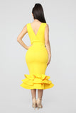 Dates With Babe Ruffle Dress - Yellow