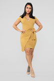 Eileen Wrap Dress - Mustard